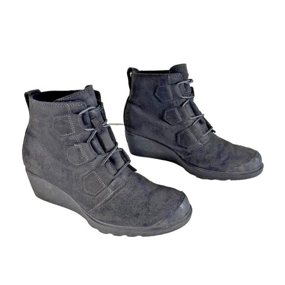 Sorel Toronto Waterproof Oiled Suede Lace-Up Wedge Ankle Boots Women’s 7.5 Comfy - Picture 2 of 14